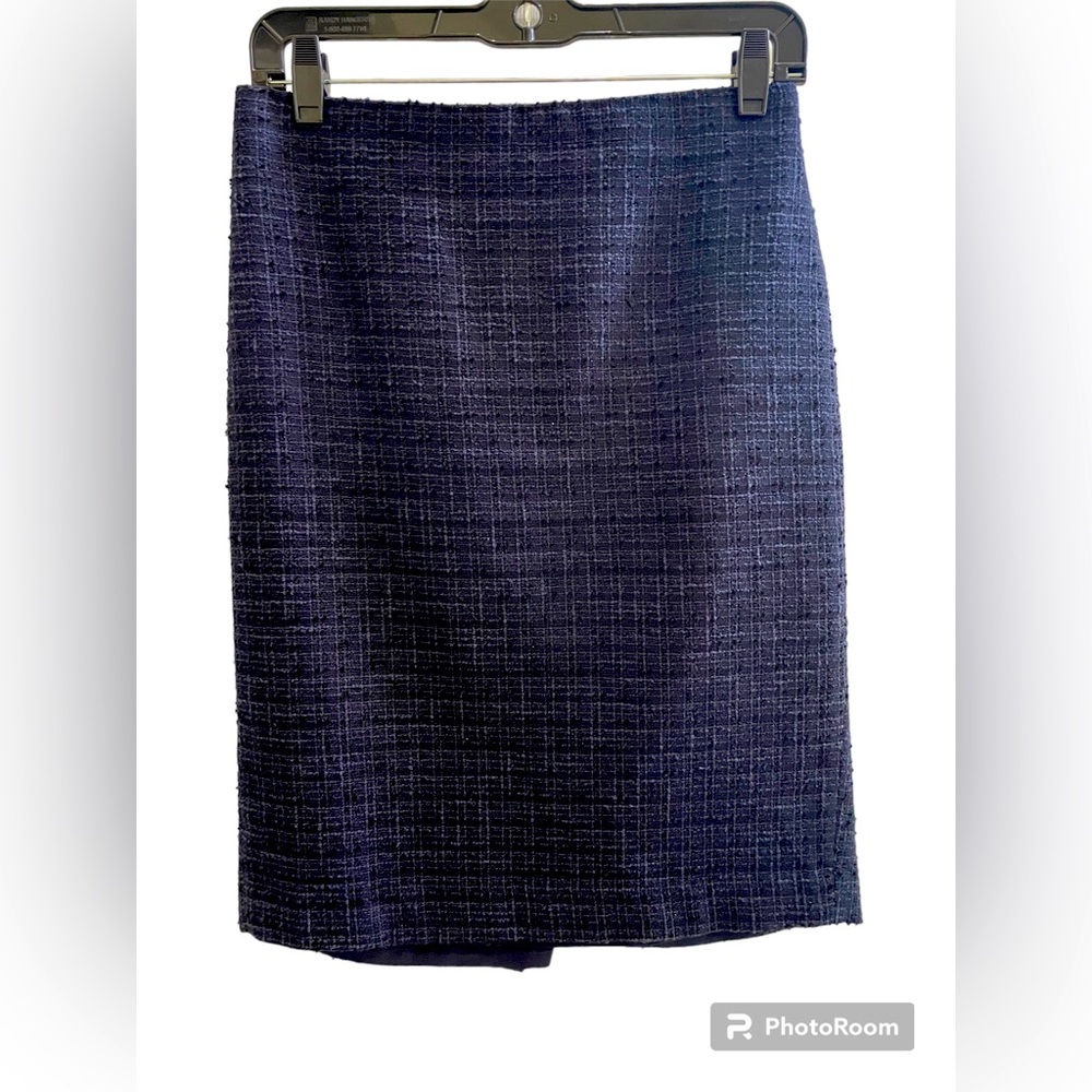 Ann Taylor Navy Tweed Pencil Skirt